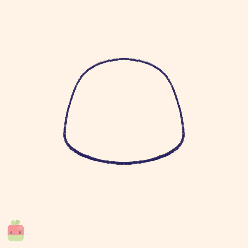 1. Draw the Head ∙ This time we begin by sketching a more square-ish oval shape to outline the size of your monkey's head.