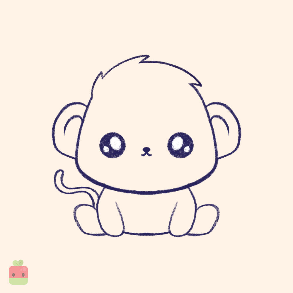 7. Adjust the head ∙ For this step you can leave the monkey as it is, or you can choose to add a cheeky hairstyle just like mine.