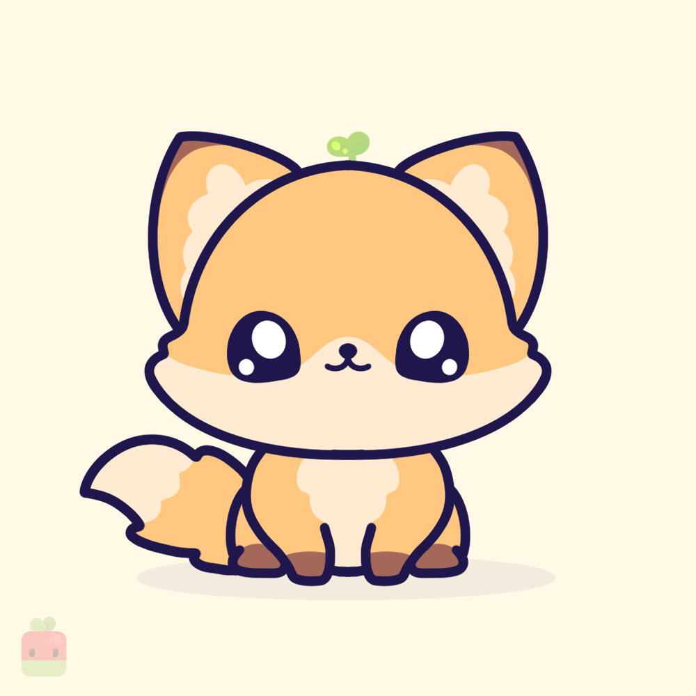 9. Base Color ∙ Use a warm light orange as the base color. Use a darker brown for the top of the ears and paws. Add a soft, light beige to highlight the face, chest, the tip of the tail, and the inside of the ears. Add the shadow.